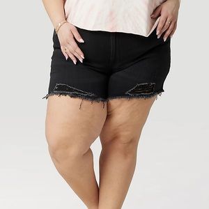 Wrangler high rise frayed shorts